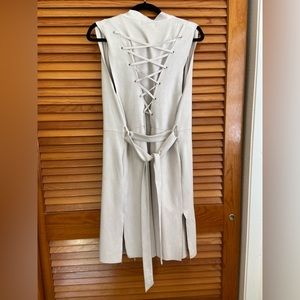 Beige Suede Duster - NEVER WORN - Ties up in back